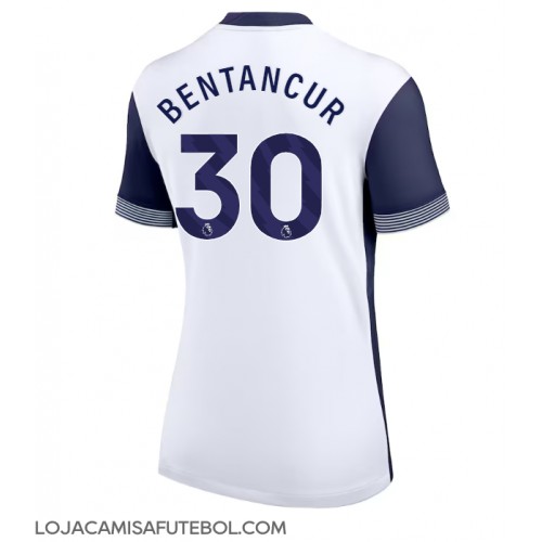 Camisa de Futebol Tottenham Hotspur Rodrigo Bentancur #30 Equipamento Principal Mulheres 2024-25 Manga Curta